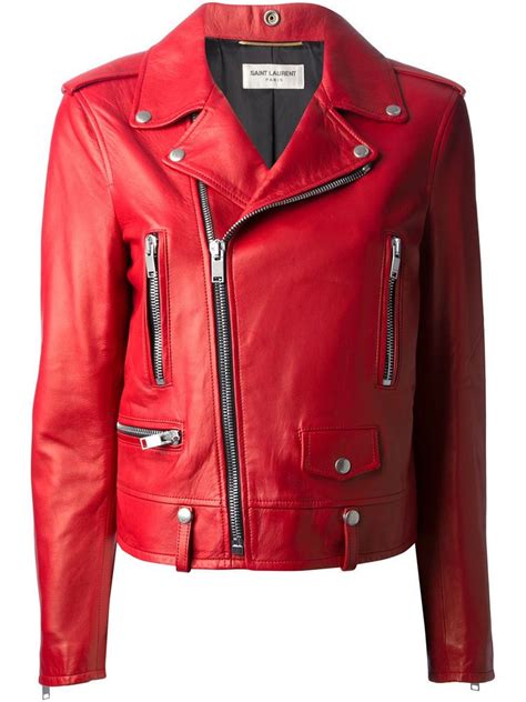 ysl red jacket|YSL leather jacket women's.